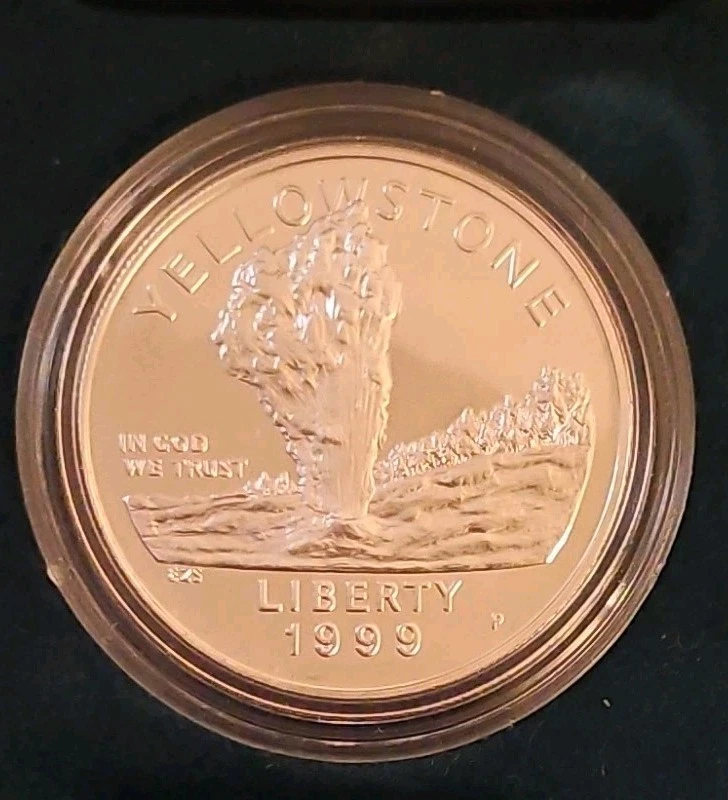 (1) 1999 P Yellowstone National Park Silver $1 Dollar Proof Coin w/Box & COA - Image 1 of 4