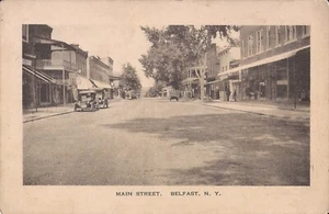 Belfast, NEW YORK  - Main Street - 1925 - old cars & trucks - Picture 1 of 2