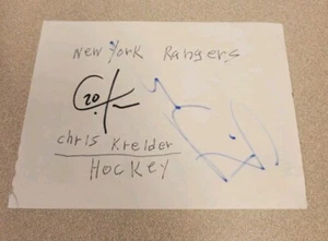 CHRIS KREIDER & RON DUGUAY DUAL SIGNED NY RANGERS AUTOGRAPH ALBUM PAGE AUTO - Picture 1 of 2
