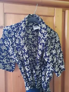 Laura Ashley Kleid Vintage blau-cremeweiß geblümt UK 12 (EU 38) Viskose - Bild 1 von 15