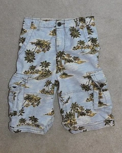 Faded Glory Boys Cargo Shorts Palm Tree Size 10 100% Cotton EUC Rare - Picture 1 of 4