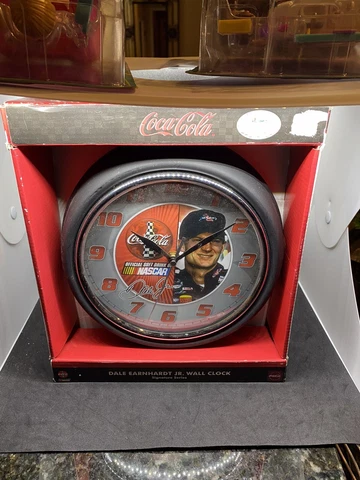 Dale Earnhardt Jr Coca Cola Wall Clock Signature Series NASCAR Coke Cover