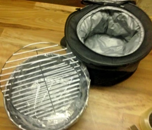Grill & Go Portable Charcoal Barbecue Grill & Cooler Combo w/ Carry Tote NEW - Picture 1 of 4