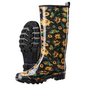 HISEA Women PVC Rain Boots Waterproof Garden Muck Mud Farm Working Knee Wellies - Picture 1 of 126