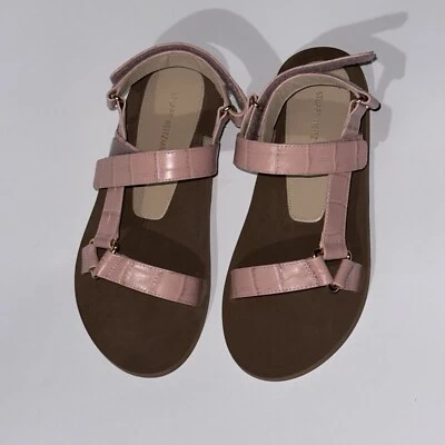 Stuart Weitzman Vail Croc Leather Slingback Sandals Pink NEW Women’s Size 6 - Image 1 of 4