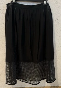 NWT Dora Landa Gathered Silk Skirt Size L Black - Picture 1 of 8