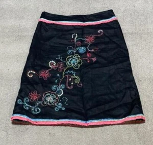 Carole Little Women's Black Floral Skirt Size 4 - Picture 1 of 6