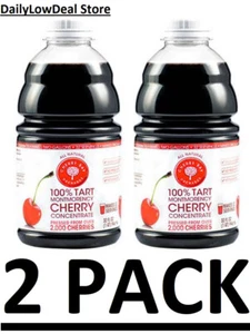 2 PACK - Cherry Bay Orchards Tart Cherry Concentrate 32 fl. oz (Total 4 lbs) - Picture 1 of 8