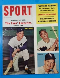 1960 SEPTEMBER, SPORT MAGAZINE WILLIE MAYS EX++ NICE - Picture 1 of 7