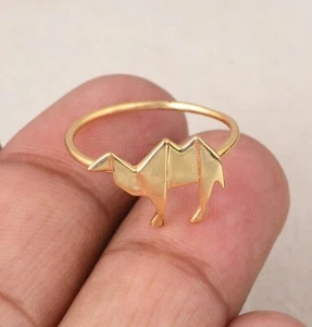Camel Handmade 18k Gold Plated 925 Silver Traditional Ring For Wedding Jewelry - Picture 1 of 8