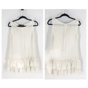 Vestido Love Moschino blanco en niveles con dobladillo con volantes 6 - Imagen 1 de 4