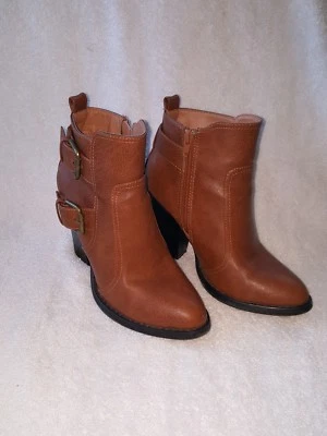 Botín Wild Diva para mujer punta cremallera tacón marrón talla 7 Foto 1 de 4