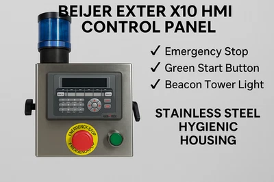 Beijer EXTER X10 HMI Control Panel – Stainless with Emergency Stop & Beacon - Image 1 of 4