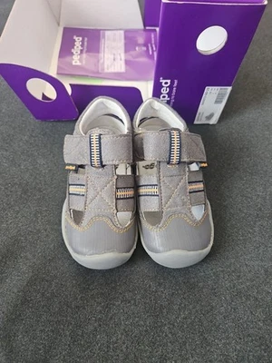 Zapatos para niños pequeños Pediped Grip N Go Dani gris Gustan/naranja, talla US 7, EU 23 Foto 1 de 3