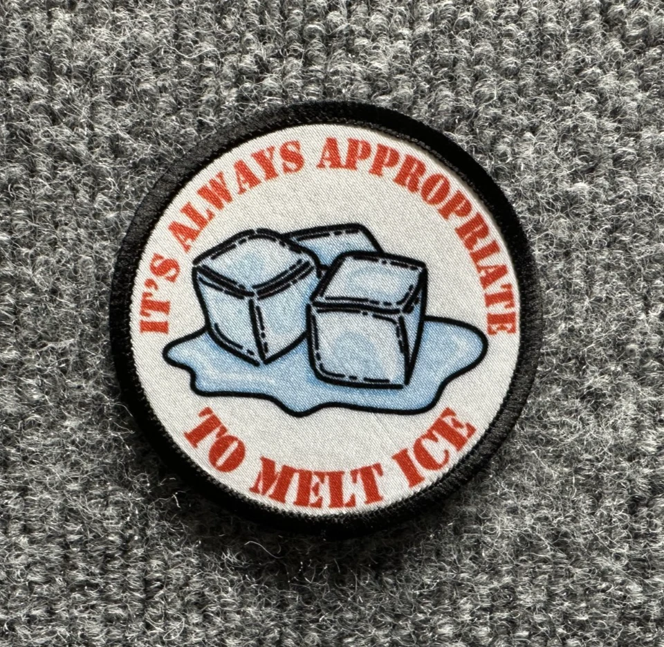 ACORN TACTICAL Anti-ICE Morale Patch Hook & Loop "Always Appropriate to Melt ICE" Cubes