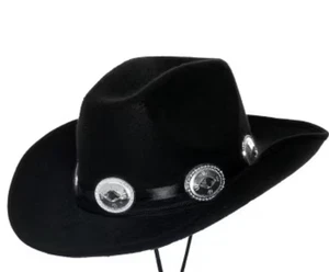 Unterzieh Kostüme Muschel Cowboy Hut Erwachsene Kostüm Zubehör schwarz - Bild 1 von 6