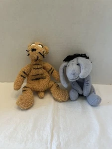 Disney Store Vintage Eeyore & Tigger Winnie The Pooh 8” Bean Bag Plush - Picture 1 of 6