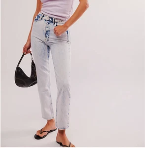 MOTHER Neu mit Etikett High-Rise Rider Ankle Jeans rosa blau Größe 24 - Bild 1 von 6