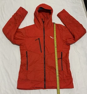 Salewa Tirol Wool Celliant Puffy Jacket Mens Medium M Orange Hooded READ  - Picture 1 of 13