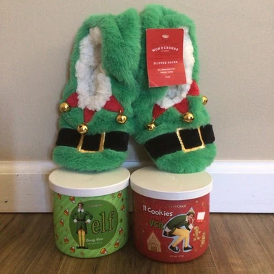 全新 GOOSE CREEK Buddy the Elf 糖果玉米和姜饼蜡烛 14.5 盎司 3 芯 ++ — 第 1/4 张图片