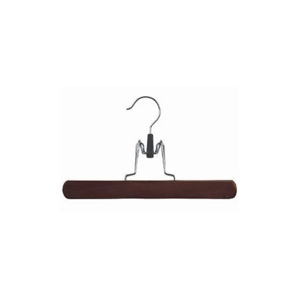 Only Hangers 9" Nogal y Cromo Abrazadera Estilo Pantalón/Falda Colgador 10PK Foto 1 de 1
