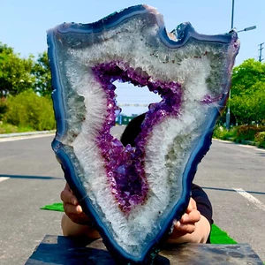14.65LB Natural Amethyst geode quartz cluster crystal specimen Healing - Picture 1 of 19