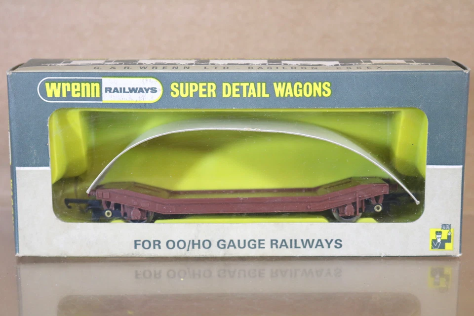 WRENN W4652 BR red BROWN LOWMAC WAGON UN NUMBERED BLACK HANGERS BOXED ni - Image 1 of 1