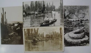 LOTE DE POSTALES MÉXICO MX 4 RPPC XACHIMILCO RINCON TIPICO TAXO GRO TENAYUCA PYARMID - Imagen 1 de 7
