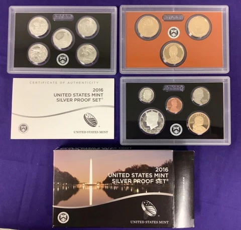 2016-s U.S. SILVER 13 coin Proof Set. Original as minted by U.S. Mint Cover