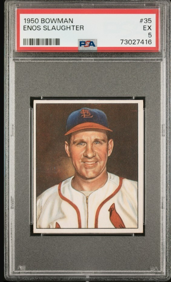 1950 Bowman #35 Enos Slaughter St. Louis Cardinals HOF PSA 5 EX