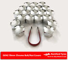 Chrome Wheel Bolt Nut Covers GEN2 19mm For Citroen Saxo 3 Stud 96-01 Citroen Saxo