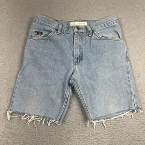 Lee Cut Off Shorts 31 Blue Faded Denim Jean Bermuda Dad Jorts Beach Y2K - Picture 1 of 8