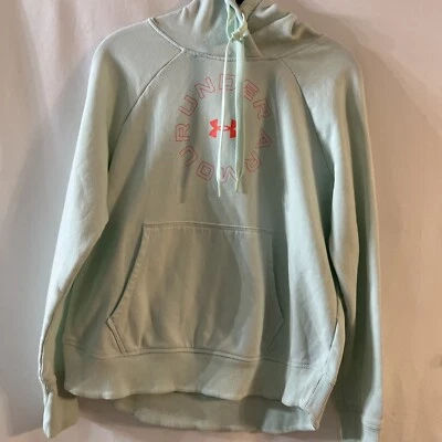 Mint Green Under Armour Hoodie Women’s Small Petite  With Tangerine Orange Logo - Image 1 of 4