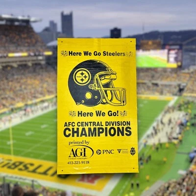 Her We Go Steelers! 48 x 81 Pittsburgh Steelers Stadium Hienz Field Banner - Image 1 of 3