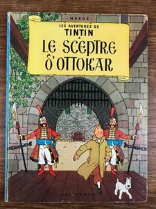 ALBUM HERGE TINTIN LE SCEPTRE D'OTTOKAR Plat B35 bis 1965 Dos Imprimé - Foto 1 di 12