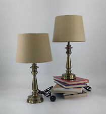 2 X Antique Brass Table Touch Lamp