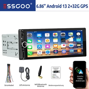 Autoradio 1 DIN Con 7 Pollici Schermo Android 13 Carplay Bluetooth GPS RDS WiFi - Foto 1 di 14