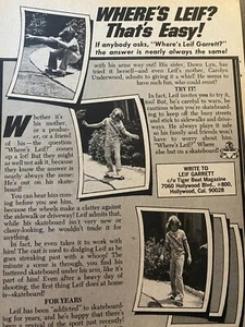 Leif Garrett, Full Page Vintage Clipping - Bild 1 von 1