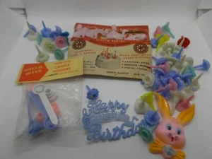 Sweet MCM lot of Vintage Cake Decorations, Circus, Cake Toppers, etc. Cute! 025 - Picture 1 of 8