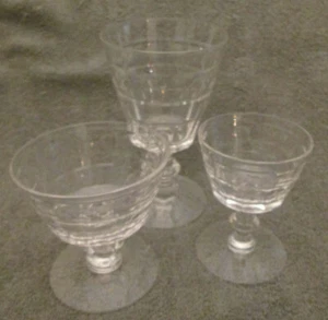 Monongahela Trent Glasses - Goblet / Sherbet / Cocktail - Cut Dot Pattern - Picture 1 of 25