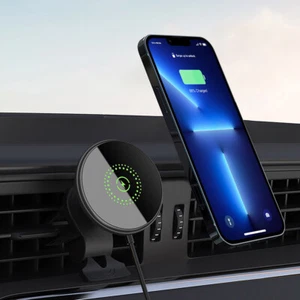 Soporte Cargador Coche Imán Inalámbrico Rápido 30W Para iPhone 17 16 15 - Imagen 1 de 14