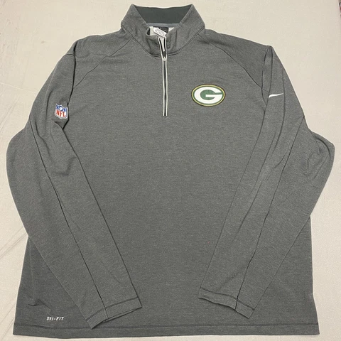 Green Bay Packers Mens Sweater 3XL XXXL Gray Pullover Nike On Field Dri Fit Cover