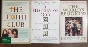 3 bks lot Religion A History of God Judaism Christianity Islam Faith Club World - Picture 1 of 3