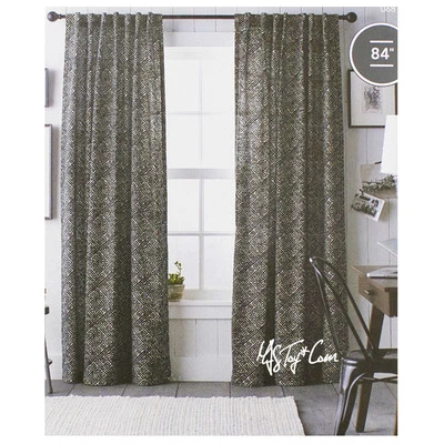 Занавеска с принтом Threshold One хлопковая панель обработка окон черный бриллиант 54x84"" - Изображение 1 из 3