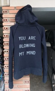 NINE You Are Blowing My Mind Inside Out V Stitch Navy Hoodie Sweatshirt Japan M - Picture 1 of 12
