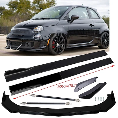 For Fiat 500 500L &Si 78.7" Side Skirt /Rear Front Bumper Lip Splitter+ Foto 1 de 4