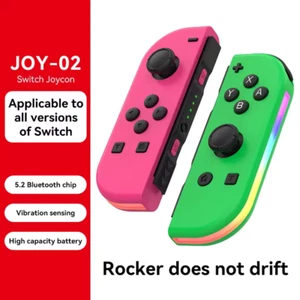 Joy Con Nintendo Switch - LED Inclus - Rose et Vert - NEUF - Imagen 1 de 1