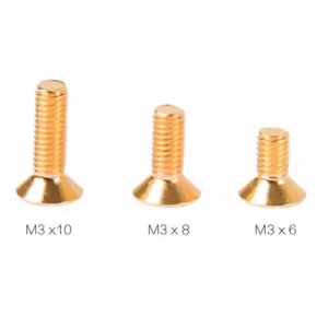 HobbyStar Vite a Testa Piatta in Acciaio, M3X8, Oro, 10PZ 3mm 3mm 8mm - Foto 1 di 3