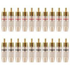 20 Pcs RCA Plug Audio Video Locking Cable Connector Gold Plated H1N29927