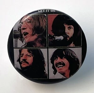 Vintage 1970s THE BEATLES pin Let It Be badge button John Lennon Paul McCartney - Picture 1 of 2